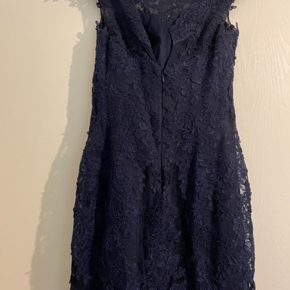 Beautiful Fit n Flare Navy evening Gown - Picture 3 of 7